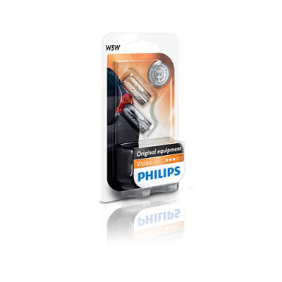 Автолампа ук. PHILIPS 12961B2 W5W 12V 5W W2,1X9,5d