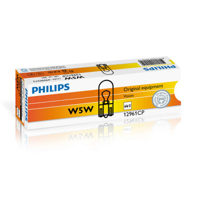 Автолампа ук. PHILIPS 12961CP W5W 12V 5W W2, 1X9, 5d Автолампа ук. PHILIPS 12961CP W5W 12V 5W W2, 1X9, 5d