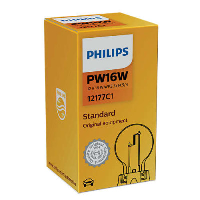 Автолампа PHILIPS 12177C1 PW16W 16W 12V WP3.3x14.5/4 Автолампа PHILIPS 12177C1 PW16W 16W 12V WP3.3x14.5/4