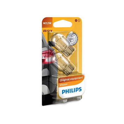 Автолампа ук. PHILIPS 12066 W21/5W 12V 21/5W W3X16q 2 штуки на блистере