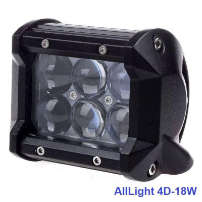 Светодиодная фара AllLight 4D 18W 6chip CREE дальний 9-30V Светодиодная фара AllLight 4D 18W 6chip CREE дальний 9-30V