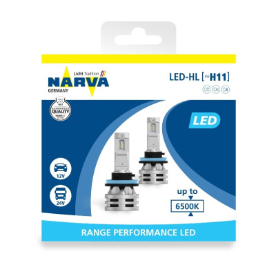 Комплект діодних ламп Narva 18048 H11 12/24v 6500K X2 24W PGJ19-2 RPL Комплект діодних ламп Narva 18048 H11 12/24v 6500K X2 24W PGJ19-2 RPL
