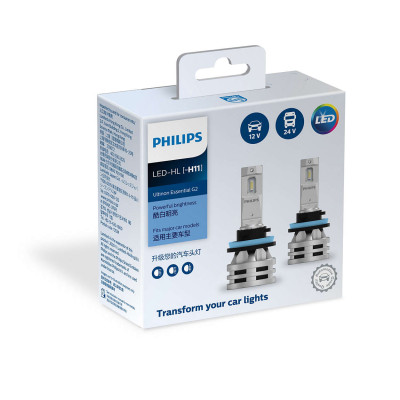 Комплект диодных ламп PHILIPS 11362UE2X2 H11 24W 12-24V Ultinon Essential G2 6500K Комплект диодных ламп PHILIPS 11362UE2X2 H11 24W 12-24V Ultinon Essential G2 6500K