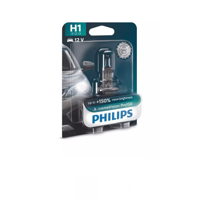 Автолампа PHILIPS 12258XVPB1 H1 55W 12V P14,5s X-treme Vision Pro +150% B1