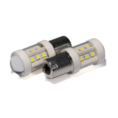 Світлодіодна лампа StarLight T25 18 діодів SMD 12-24V 6.5W WHITE прозора лінза Світлодіодна лампа StarLight T25 18 діодів SMD 12-24V 6.5W WHITE прозора лінза