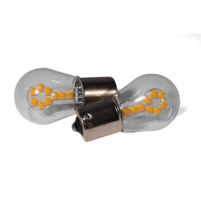 Светодиодная лампа StarLight T25 18 диодов SMD 3030 12V 1.5W AMBER в стеклянной колбе Светодиодная лампа StarLight T25 18 диодов SMD 3030 12V 1.5W AMBER в стеклянной колбе
