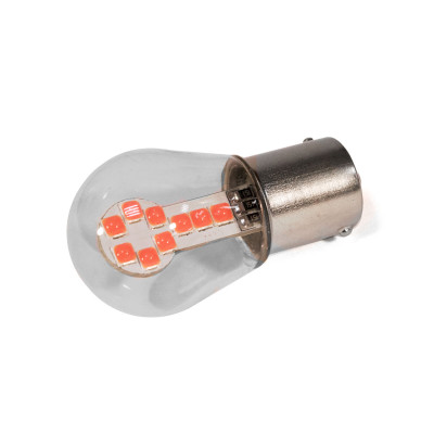 Светодиодная лампа StarLight T25 18 диодов SMD 3030 12V 1.5W RED в стеклянной колбе