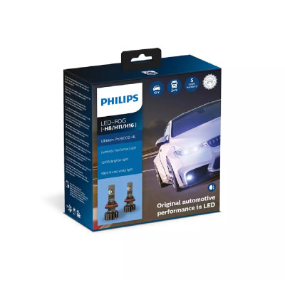 Комплект диодных ламп PHILIPS H8/H11/H16 11366U90CWX2 LED Fog Ultinon Pro9000 +250% 12/24V