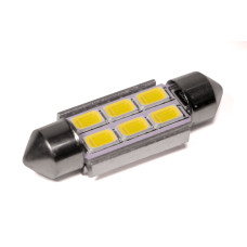 Світлодіодна лампа StarLight T11 6 діодів 5630 1W 12V WHITE / 36mm / мультиполярна