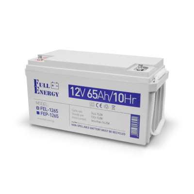 Аккумулятор гелевый 12В 65 Ач для ИБП Full Energy FEL-1265 Аккумулятор гелевый 12В 65 Ач для ИБП Full Energy FEL-1265