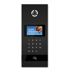 Многоабонентская IP вызывная панель Bas-IP AA-12FB black с распознанием лиц и считывателем UKEY