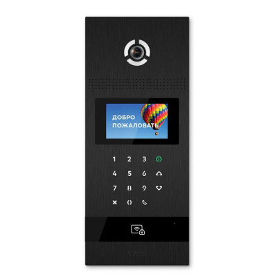 Многоабонентская IP вызывная панель Bas-IP AA-12FB black с распознанием лиц и считывателем UKEY