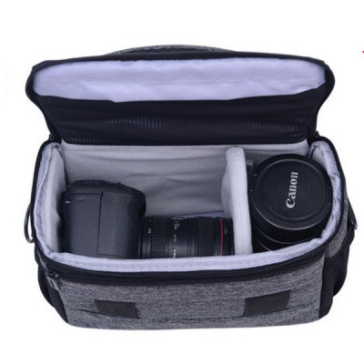 Сумка к фотоаппарату Canon EOS + дождевик Серый с черным (IBF057SB)