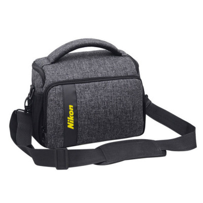 Сумка к фотоаппарату Nikon D + дождевик Серый с черным (IBF058SB)