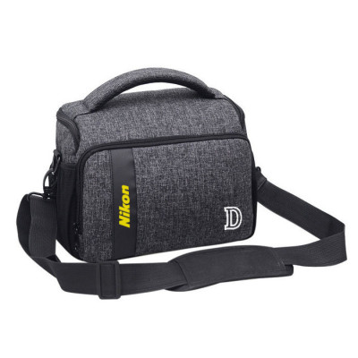 Сумка к фотоаппарату Nikon D + дождевик Серый с черным (IBF058SB1)
