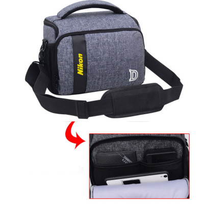 Сумка к фотоаппарату Nikon D + дождевик Серый с черным (IBF058SB1)