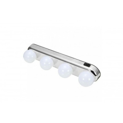 Лампа 4 LED Studio Glow на присосках для зеркала светодиодная лампа для макияжа Silver (kz206-hbr) Лампа 4 LED Studio Glow на присосках для зеркала светодиодная лампа для макияжа Silver (kz206-hbr)