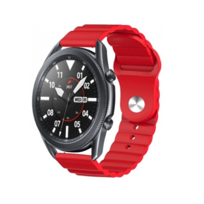 Ремешок BeWatch для Samsung Galaxy Watch 42 | 3 41 mm | Active | Active 2 силиконовый 20мм Wave Красный (1010704) Ремешок BeWatch для Samsung Galaxy Watch 42 | 3 41 mm | Active | Active 2 силиконовый 20мм Wave Красный (1010704)