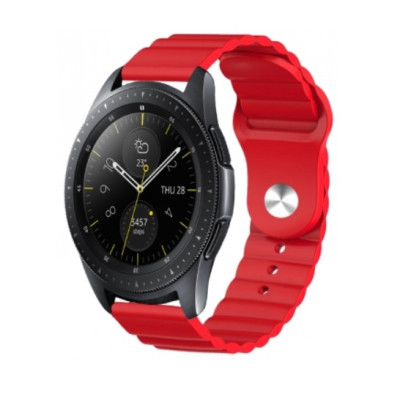 Ремешок BeWatch для Samsung Galaxy Watch 42 | 3 41 mm | Active | Active 2 силиконовый 20мм Wave Красный (1010704) Ремешок BeWatch для Samsung Galaxy Watch 42 | 3 41 mm | Active | Active 2 силиконовый 20мм Wave Красный (1010704)