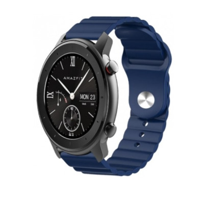 Ремешок BeWatch для Amazfit BIP | Bip Lite | Bip U / Pro/ Mini | GTS | GTS 2 (E) | GTR 42mm силиконовый 20мм Wave Темно-синий (1010706) Ремешок BeWatch для Amazfit BIP | Bip Lite | Bip U / Pro/ Mini | GTS | GTS 2 (E) | GTR 42mm силиконовый 20мм Wave Темно-синий (1010706)