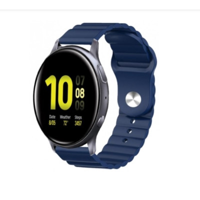 Ремешок BeWatch для Samsung Galaxy Watch 42 | 3 41 mm | Active | Active 2 силиконовый 20мм Wave Темно Синий (1010706)