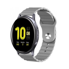 Ремешок BeWatch для Samsung Galaxy Watch 42 | 3 41 mm | Active | Active 2 силиконовый 20мм Wave Серый (1010707)