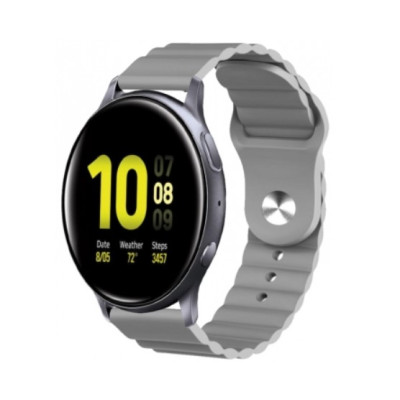 Ремешок BeWatch для Samsung Galaxy Watch 42 | 3 41 mm | Active | Active 2 силиконовый 20мм Wave Серый (1010707)