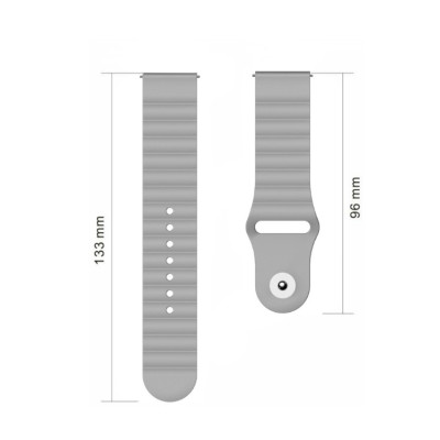 Ремешок BeWatch для Samsung Galaxy Watch 42 | 3 41 mm | Active | Active 2 силиконовый 20мм Wave Серый (1010707) Ремешок BeWatch для Samsung Galaxy Watch 42 | 3 41 mm | Active | Active 2 силиконовый 20мм Wave Серый (1010707)