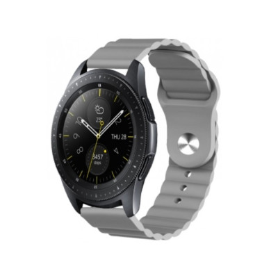 Ремешок BeWatch для Samsung Galaxy Watch 42 | 3 41 mm | Active | Active 2 силиконовый 20мм Wave Серый (1010707) Ремешок BeWatch для Samsung Galaxy Watch 42 | 3 41 mm | Active | Active 2 силиконовый 20мм Wave Серый (1010707)