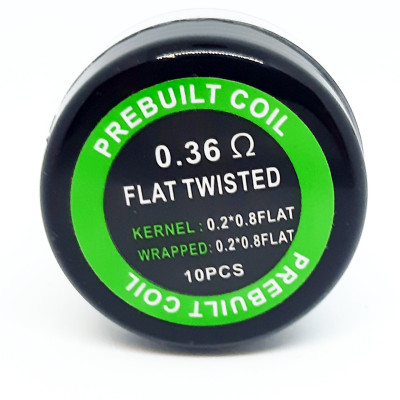 Комплект спіралей PREBUILT Flat Twisted Coil 0.36 10 шт Ом (bs066-hbr) Комплект спіралей PREBUILT Flat Twisted Coil 0.36 10 шт Ом (bs066-hbr)