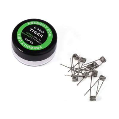 Комплект спиралей PREBUILT Tiger Coil 0.36 10 шт Ом (bs055-hbr) Комплект спиралей PREBUILT Tiger Coil 0.36 10 шт Ом (bs055-hbr)