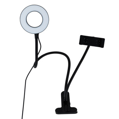 Кільцева лампа Fill Light 2 in 1 light metal with pin 9cm тех. пак Чорний