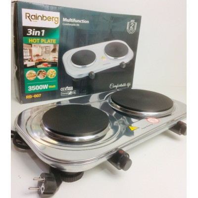Электроплита двухкомфорочная Rainberg RB-007 Электроплита двухкомфорочная Rainberg RB-007