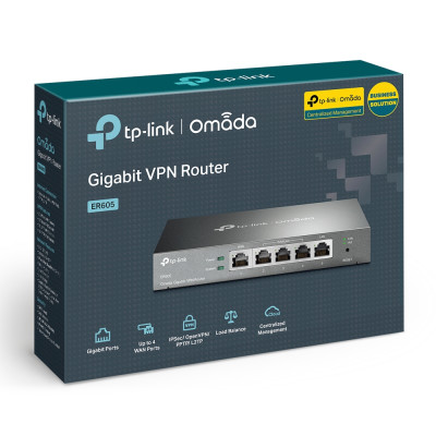 Маршрутизатор TP-Link ER605 (1xGE LAN, 1xGE WAN, 3xGE LAN, VPN Omada) Маршрутизатор TP-Link ER605 (1xGE LAN, 1xGE WAN, 3xGE LAN, VPN Omada)