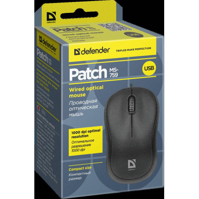 Мышь Defender Patch MS-759 Черный (52759) Мышь Defender Patch MS-759 Черный (52759)