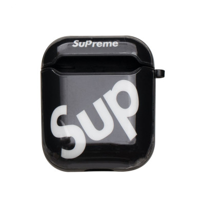 Футляр для навушників Airpods Glossy Brand Sup black