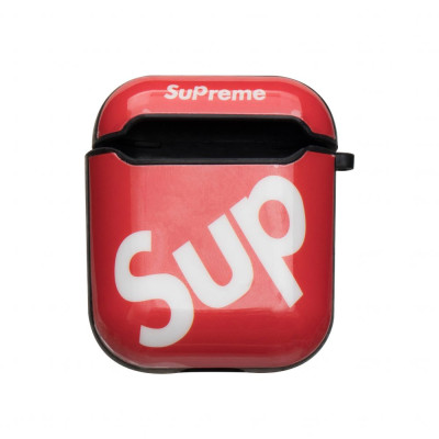 Футляр для навушників Airpods Glossy Brand Sup red