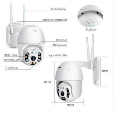 Уличная IP WIFI камера Easy Cam G3 IP66 видеонаблюдения поворотная 360 +Карта памяти 64Гб Уличная IP WIFI камера Easy Cam G3 IP66 видеонаблюдения поворотная 360 +Карта памяти 64Гб