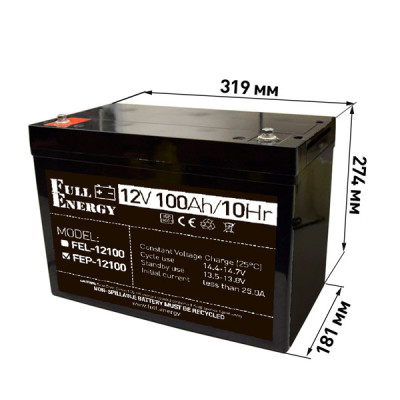 Аккумулятор Full Energy FEP-12100 12V 100AH Аккумулятор Full Energy FEP-12100 12V 100AH