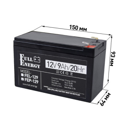 Акумулятор Full Energy FEP-129 12V 9AH Акумулятор Full Energy FEP-129 12V 9AH