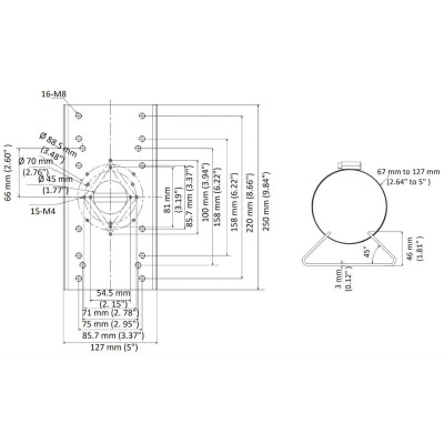 Кронштейн для кріплення на стовп Hikvision DS-1275ZJ-SUS Кронштейн для кріплення на стовп Hikvision DS-1275ZJ-SUS