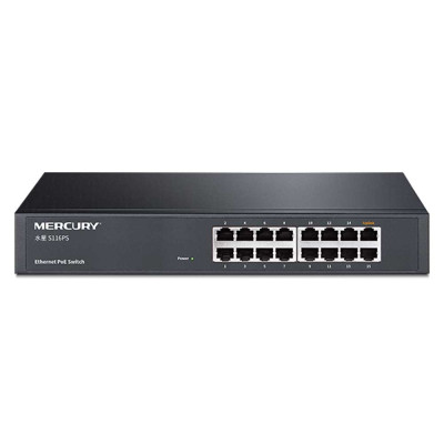PoE комутатор Mercury S116PS (15xPOE,1xLAN)