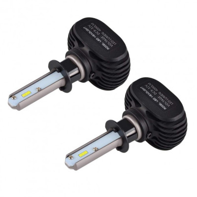 Лампы светодиодные LED 2*4000im с цоколем H7 мощностью 50W и цветовой температурой 6500K No Brand COKOL LED S1-H7