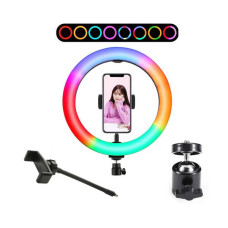 Студийная 360° светодиодная LED лампа со штативом No Brand LIVE LIGHT RGB MJ38 диаметр - 38см