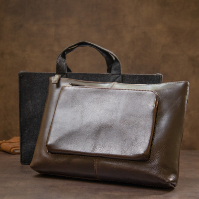 Кожаная мужская прямоугольная сумка для ноутбука GRANDE PELLE 11438 Коричневый Кожаная мужская прямоугольная сумка для ноутбука GRANDE PELLE 11438 Коричневый