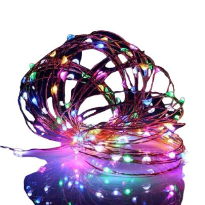 Гірлянда світлодіодна роса на батарейках No Brandrva 10 м, 100 LED Мультиколор (hub_nkwg7u) Гірлянда світлодіодна роса на батарейках No Brandrva 10 м, 100 LED Мультиколор (hub_nkwg7u)