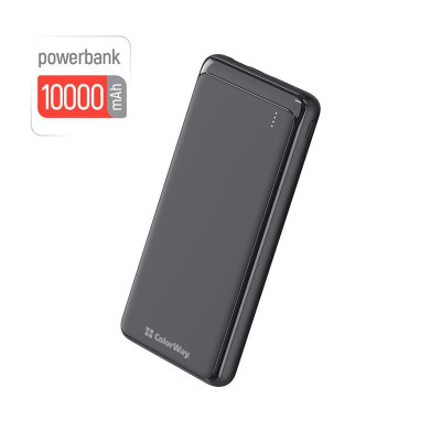 Универсальная мобильная батарея ColorWay Slim PD 10000mAh Black (CW-PB100LPG3BK-PD)
