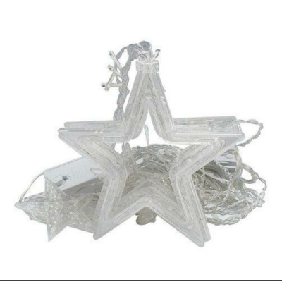 Светодиодная гирлянда-штора Звезды для новогоднего декора Xmas stars 3м*80см*50см и 138 LED (12 звезд) свет ламп-RGB multicolor 8 режимов от сети 220 В