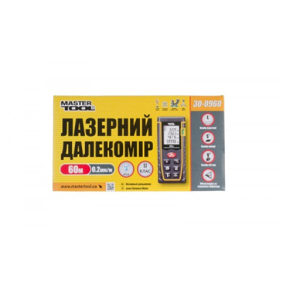 Дальномер лазерный MASTERTOOL 0.05-60 м 2 мм/м чехол 30-0960