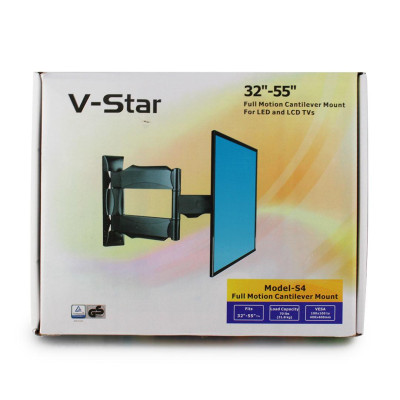 Кронштейн для телевизора поворотный V-star S4 32-55 Черный Кронштейн для телевизора поворотный V-star S4 32-55 Черный